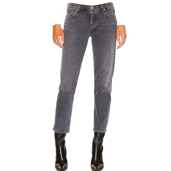 Citizens Of Humanity Jeans Emerson Womens 32 Slim Boyfriend Black Button Fly - Picture 1 of 12